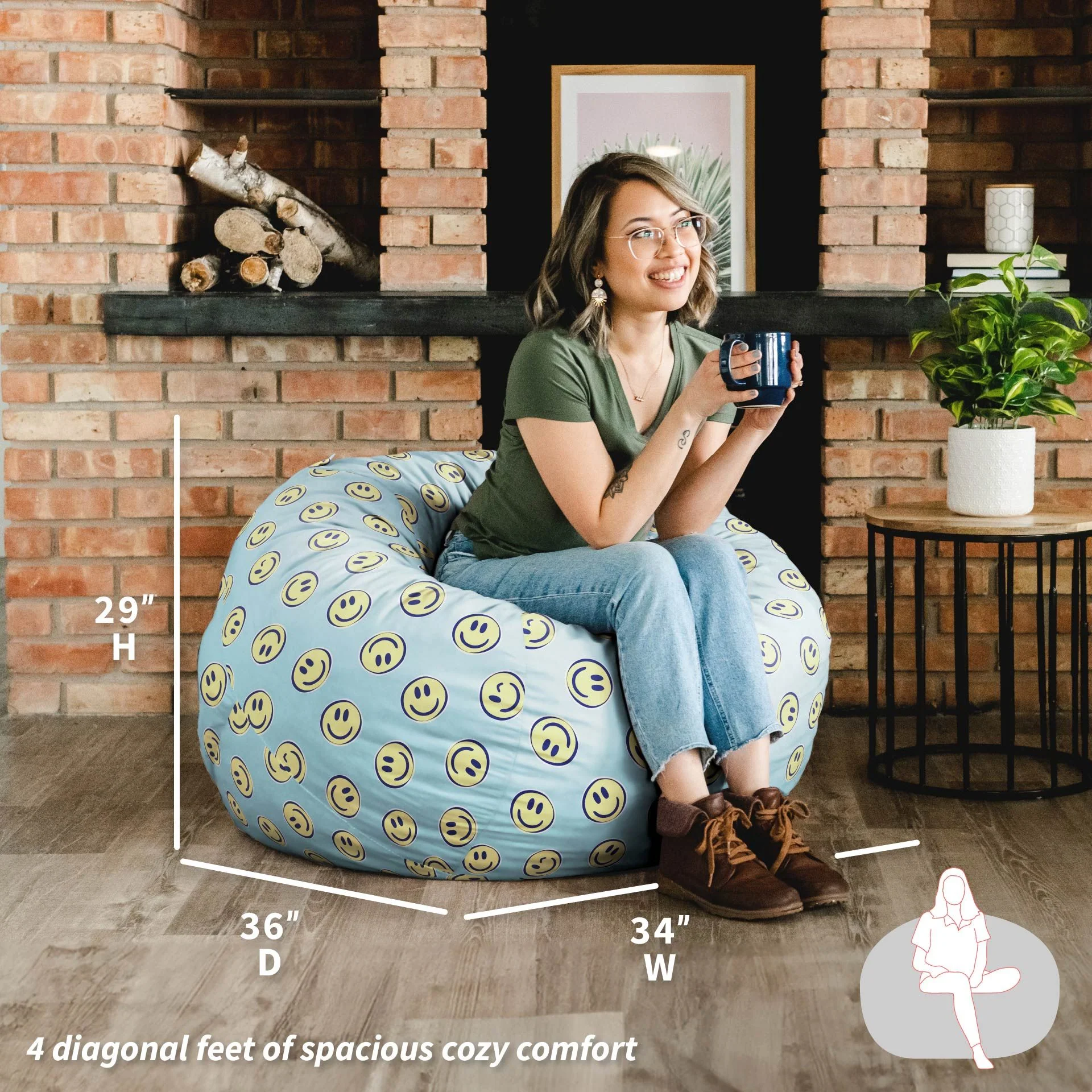 Fuf® 4Ft Foam Bean Bag - Image 26