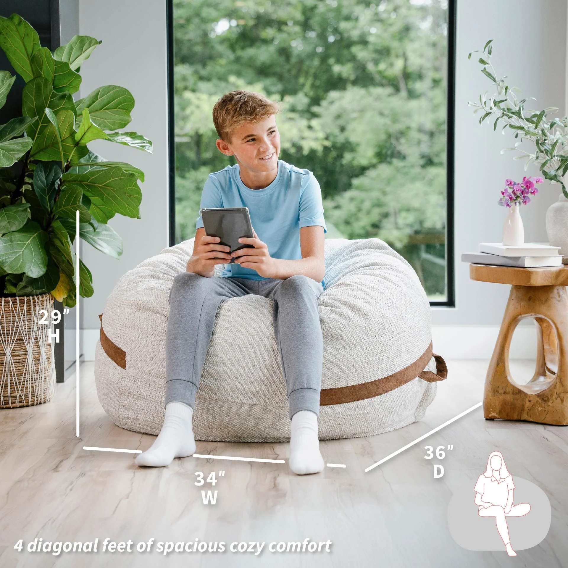 Fuf® 4Ft Foam Bean Bag - Image 8