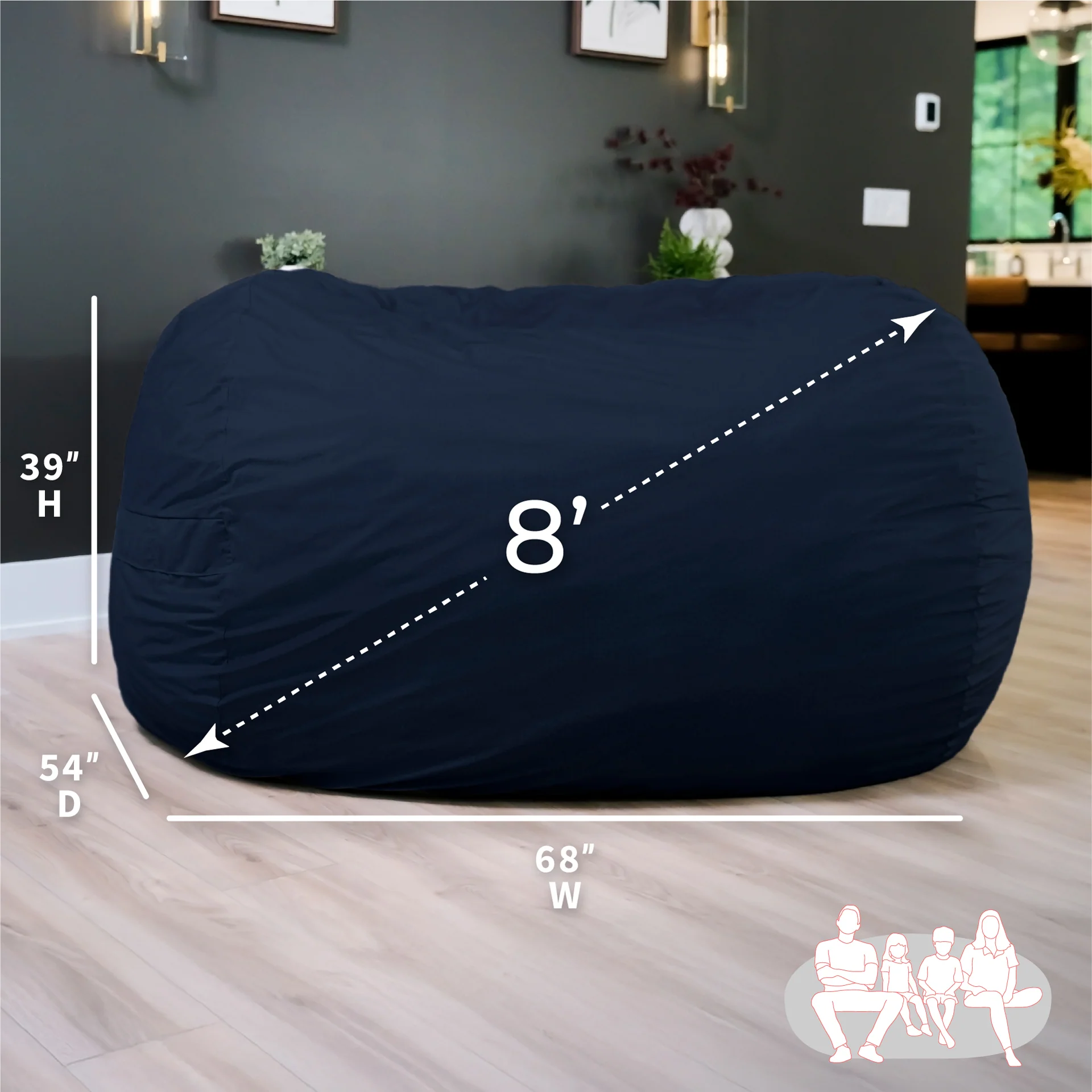 Fuf® 8Ft Giant Bean Bag - Image 137