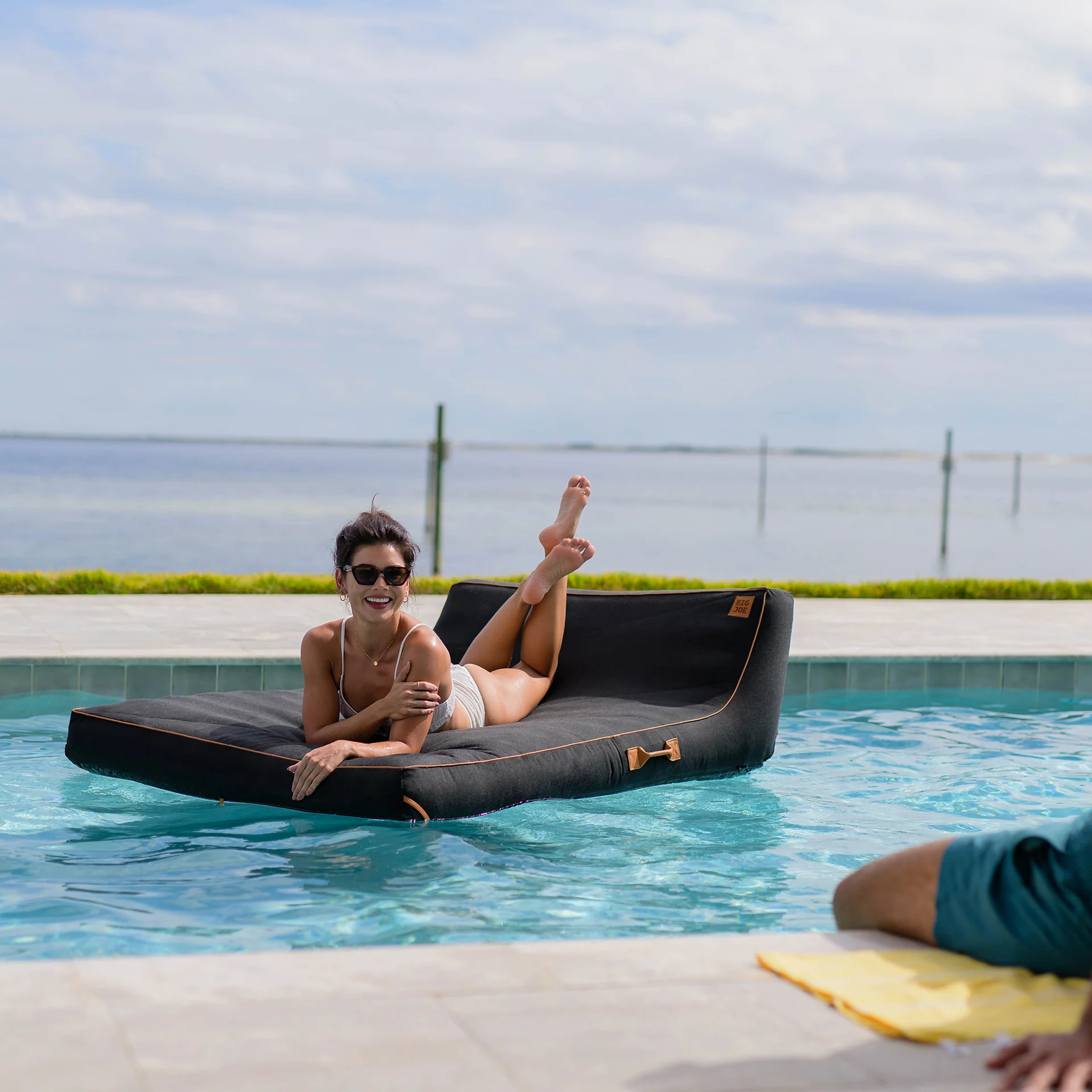 Lux Double Inflatable Chaise Pool Float with Sunbrella® Fabric - Image 12